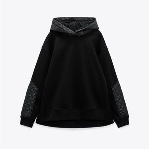 NWT Size Medium Zara combination hooded sweat shirt